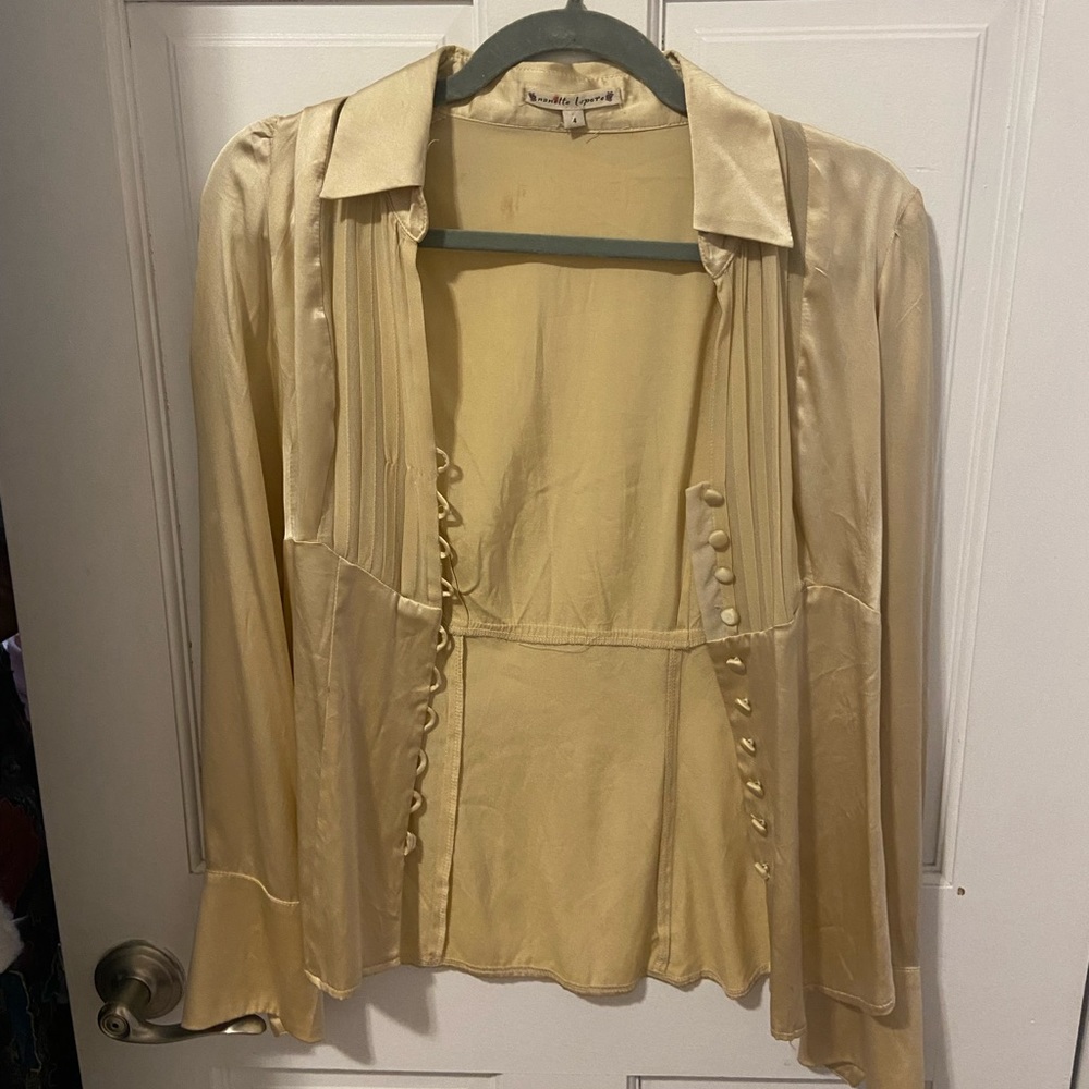 Nanette Lapore gold button down top